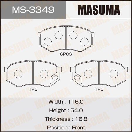 MASUMA MS-3349, Колодки тормозные дисковые Masuma. Бренд автозапчастей ...