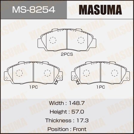 Колодки тормозные дисковые Masuma, MS-8254