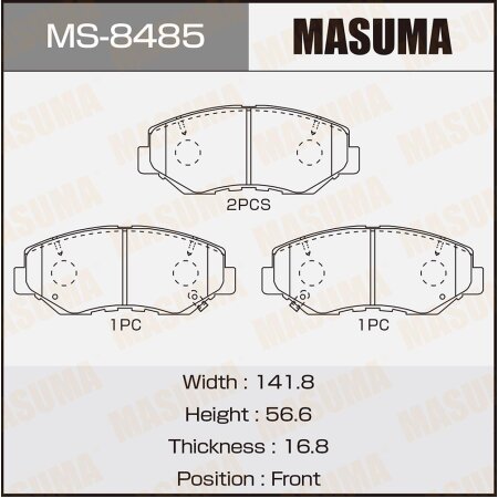 Колодки тормозные дисковые Masuma, MS-8485