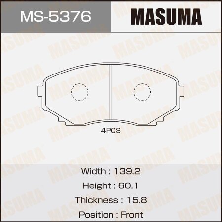 Колодки тормозные дисковые Masuma, MS-5376