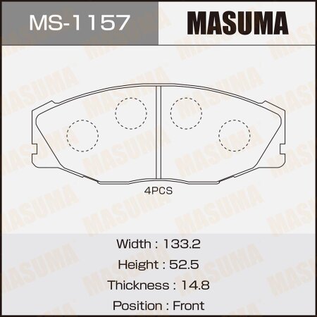 Колодки тормозные дисковые Masuma, MS-1157