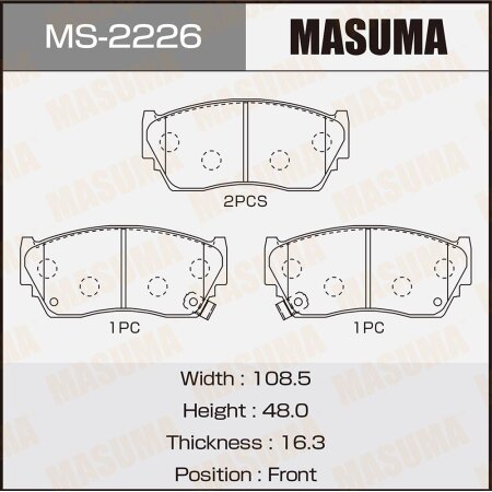 Колодки тормозные дисковые Masuma, MS-2226