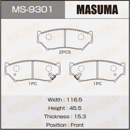 Колодки тормозные дисковые Masuma, MS-9301