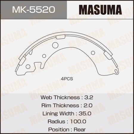 Колодки тормозные барабанные Masuma, MK-5520