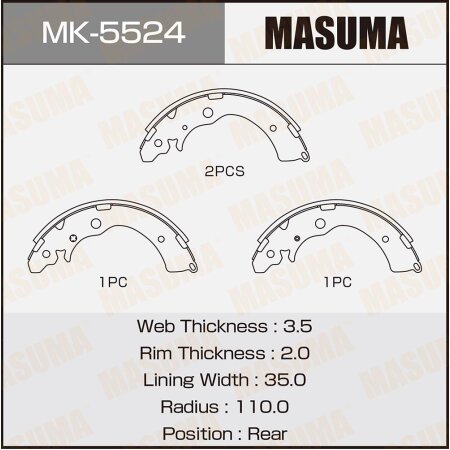 Колодки тормозные барабанные Masuma, MK-5524