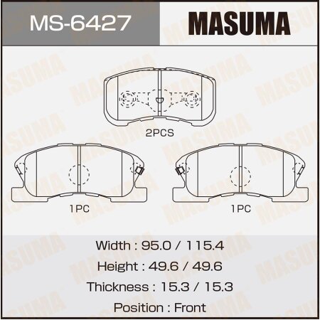 Колодки тормозные дисковые Masuma, MS-6427