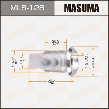 MASUMA MLS-128, Футорка колесная M28x1.5(L), M19x1.5(L) Masuma. Бренд ...
