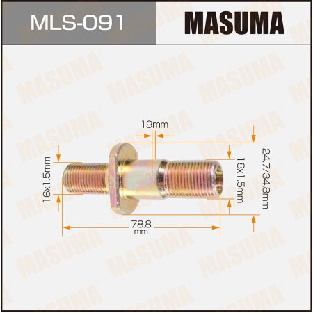 Шпилька колесная M18x1.5(R), M16x1.5(R) Masuma, MLS-091