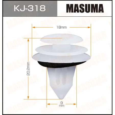 MASUMA KJ-318, Клипса пластиковая Masuma. Бренд автозапчастей №1 в России