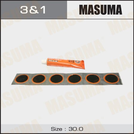 Заплатка MASUMA для ремонта камер, холодная вулканизация, d=30mm. клей 22ml, 3&-10211