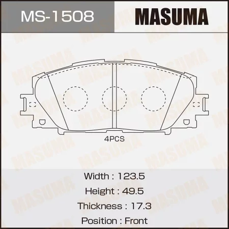 Колодки тормозные дисковые Masuma, MS-1508