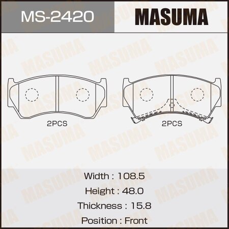 Колодки тормозные дисковые Masuma, MS-2420