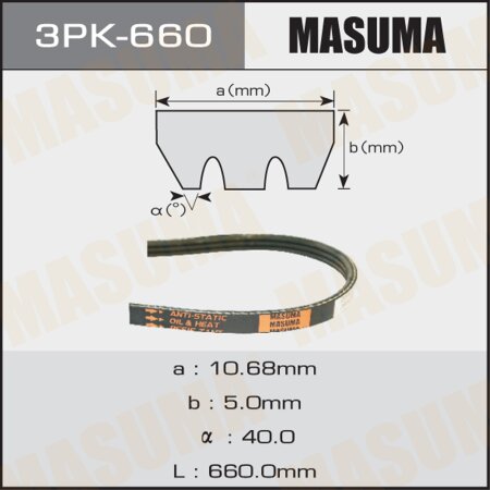 Ремень привода навесного оборудования Masuma, 3PK-660