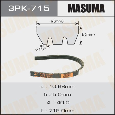 Ремень привода навесного оборудования Masuma, 3PK-715