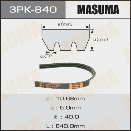 Ремень привода навесного оборудования Masuma, 3PK-840