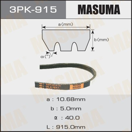 Ремень привода навесного оборудования Masuma, 3PK-915