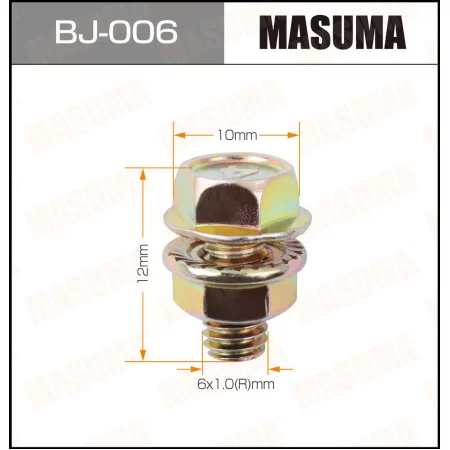 Болт с гайкой MASUMA М 6x12x1.0 уп. 6шт, BJ-006