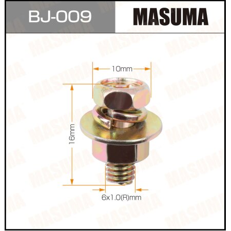 Болт с гайкой MASUMA М 6x16x1.0 уп. 6шт, BJ-009