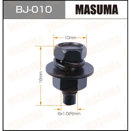 Болт с гайкой MASUMA М 6x16x1.0 уп. 6шт, BJ-010