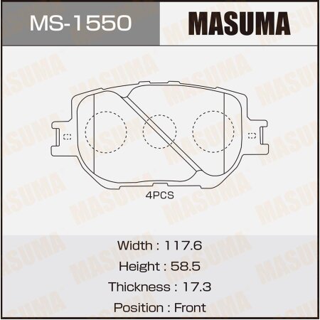 Колодки тормозные дисковые Masuma, MS-1550
