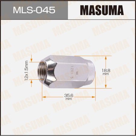 Гайка колесная Masuma M12x1.5(R) под ключ 19, MLS-045