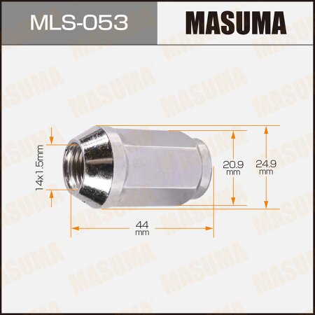 Гайка колесная Masuma M14x1.5(R) под ключ 21, MLS-053