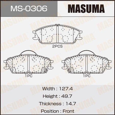 Колодки тормозные дисковые Masuma, MS-0306