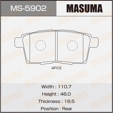 Колодки тормозные дисковые Masuma, MS-5902