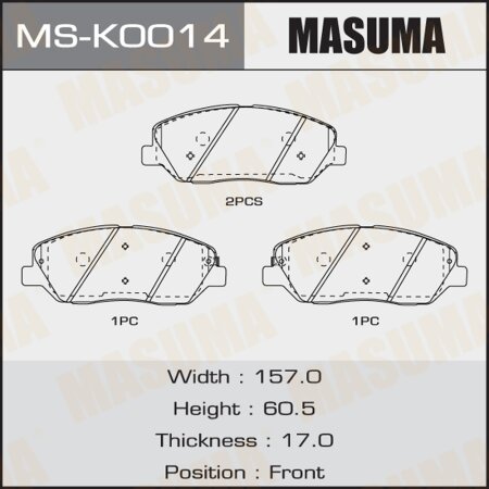 Колодки тормозные дисковые Masuma, MS-K0014