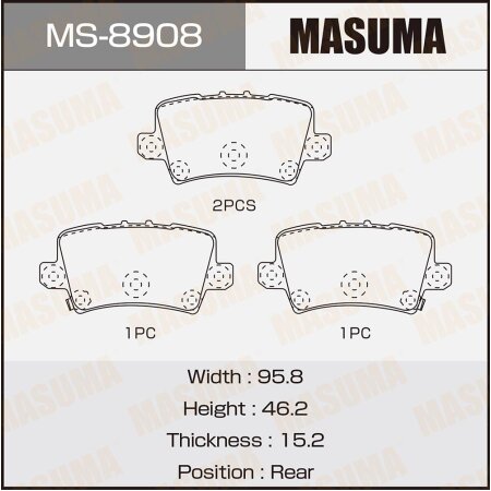 Колодки тормозные дисковые Masuma, MS-8908