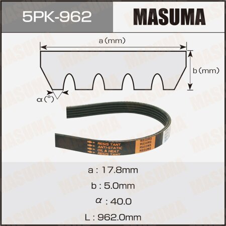 Ремень привода навесного оборудования Masuma, 5PK-962
