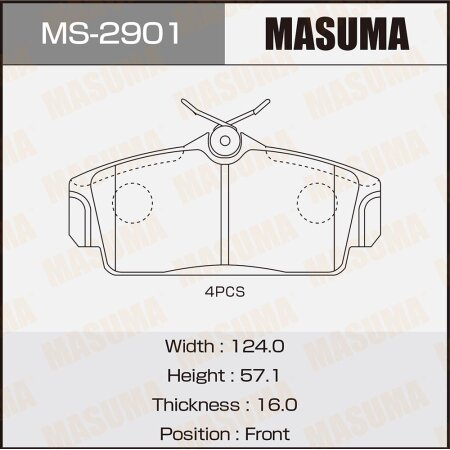 Колодки тормозные дисковые Masuma, MS-2901