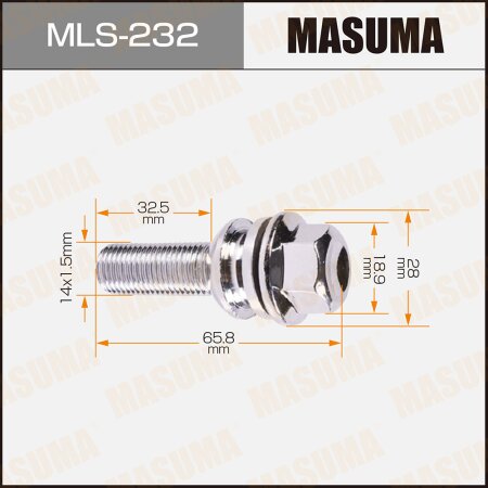 Болт колесный M14x1.5(R) Masuma, MLS-232