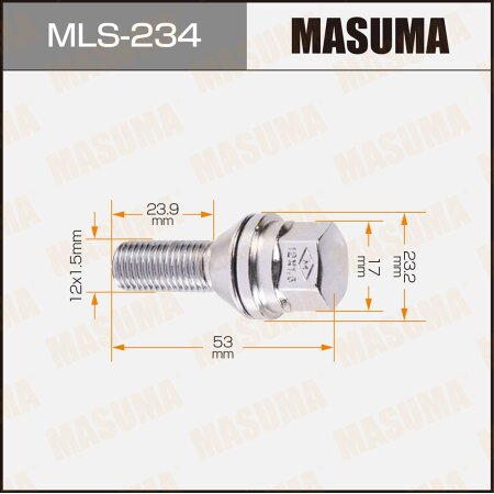 Болт колесный M12x1.5(R) Masuma, MLS-234