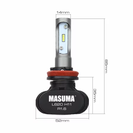 Лампы светодиодные Masuma LED H11 18W 6000K 4000Lm PGJ19-2 (серия S1), L620
