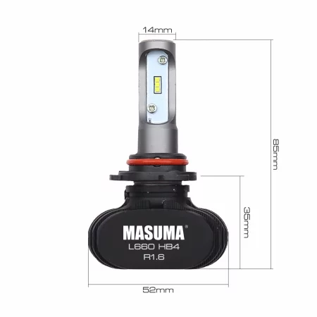 Лампы светодиодные Masuma LED HB4 18W 6000K 4000Lm P22d (серия S1), L660