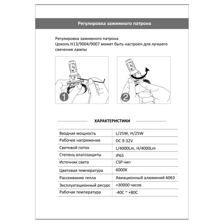 Лампы светодиодные Masuma LED HB4 18W 6000K 4000Lm P22d (серия S1), L660