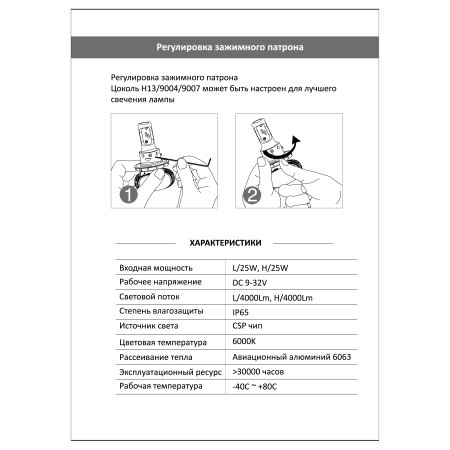 Лампы светодиодные Masuma LED HB3 18W 6000K 4000Lm P20d (серия S1), L650