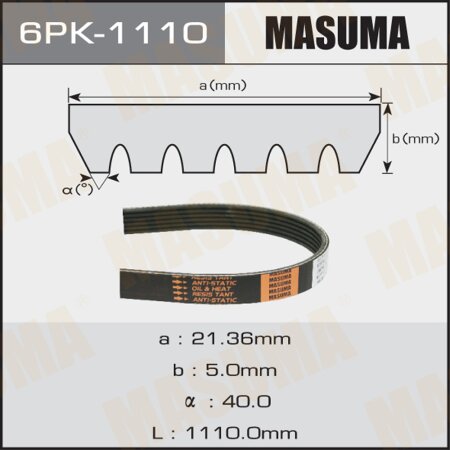Ремень привода навесного оборудования Masuma, 6PK-1110