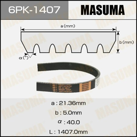 Ремень привода навесного оборудования Masuma, 6PK-1407