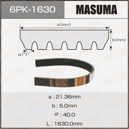 Ремень привода навесного оборудования Masuma, 6PK-1630