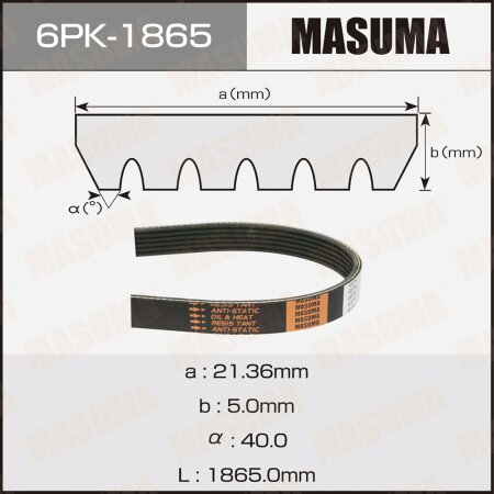 Ремень привода навесного оборудования Masuma, 6PK-1865