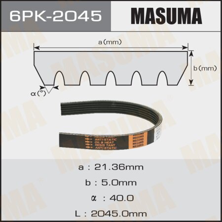 Ремень привода навесного оборудования Masuma, 6PK-2045