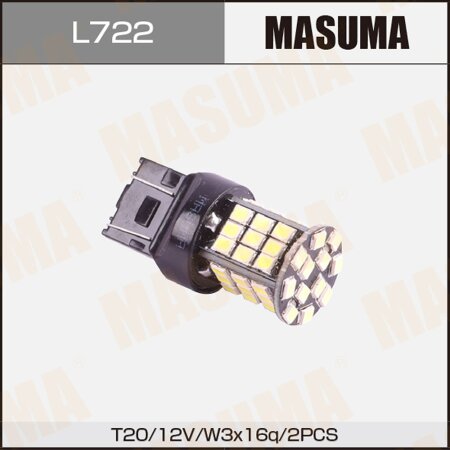 Лампы Masuma W21/5W (W3x16q, T20) 12V 21/5W (LED) двухконтактные, L722