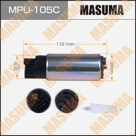 Насос топливный Masuma 100L/h, 3kg/cm2 (сетка в комплекте MPU-002), графитовый коллектор, MPU-105C