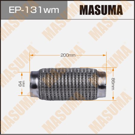 Гофра глушителя Masuma wiremesh 64x200, EP-131wm
