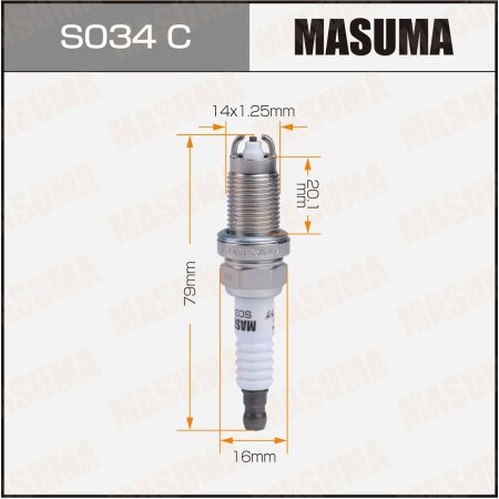 MASUMA S034C, Свеча зажигания никелевая BKR5EKUC (7273) Masuma. Бренд ...