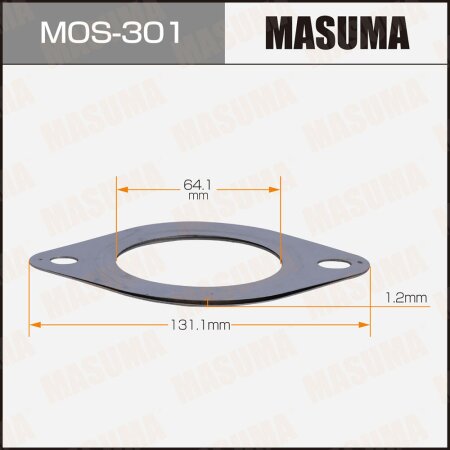 Прокладка глушителя Masuma 64.1x131.1x1.2, MOS-301