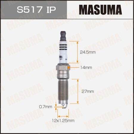 Свеча зажигания иридий+платина ILZNAR8A7G(91924) Masuma, S517IP
