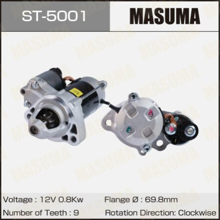 Стартер MASUMA, 12V/0.8KW, ST-5001